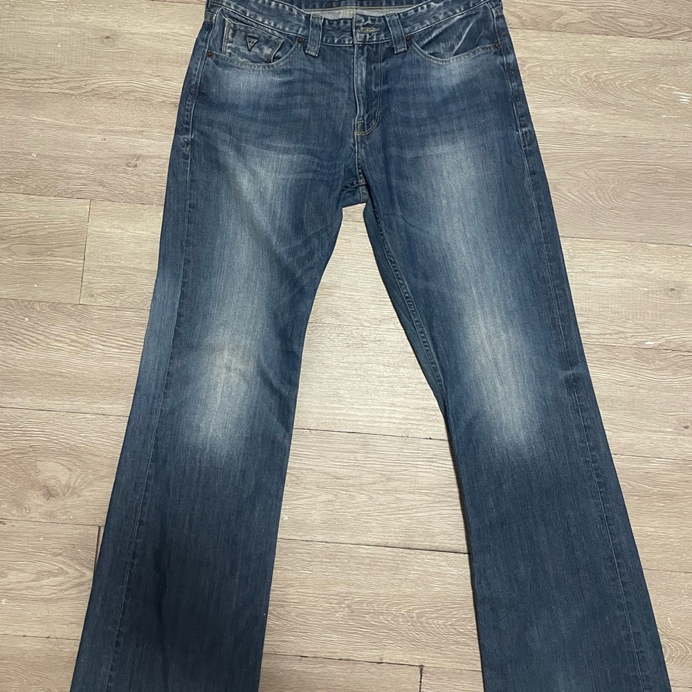 Guess Men's Bootcut Jeans - Dark Blue